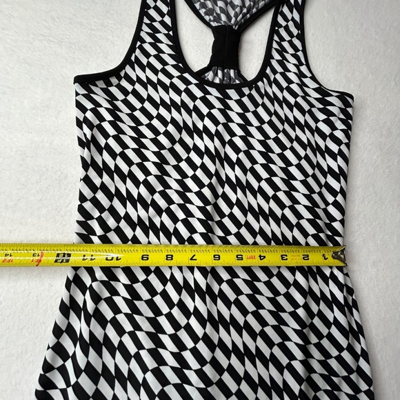 Calvin Klein Checkerboard Racing Dress Women Racer Back Small Midi - Picture 9 of 11